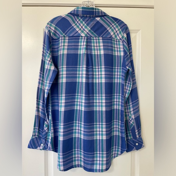 Rails Hunter Blue Plaid Button Up Shirt Women’s Medium - Picture 5 of 6